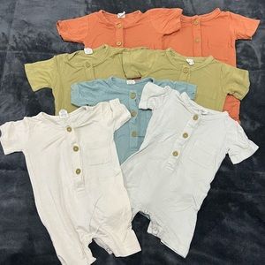 Larkspur bamboo shorts romper pajamas 6-12months 7pcs